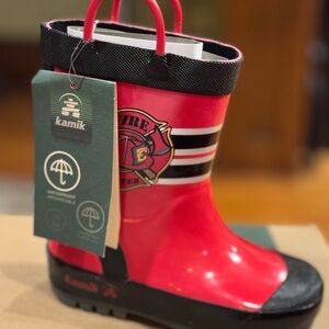 Kamik Kids' Firefighter Rain Boots - Red and Black